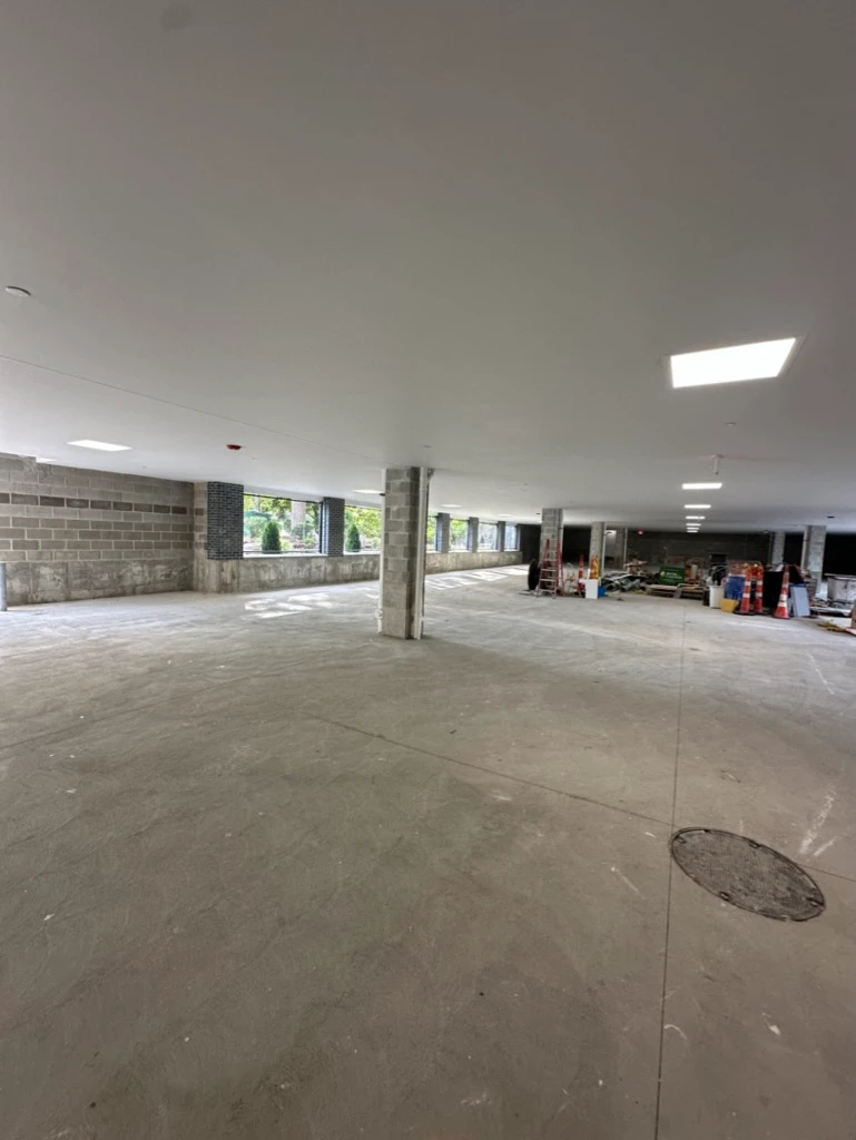 Finished garage ceiling using moisture-resistant drywall at 21 Totman Street, Quincy